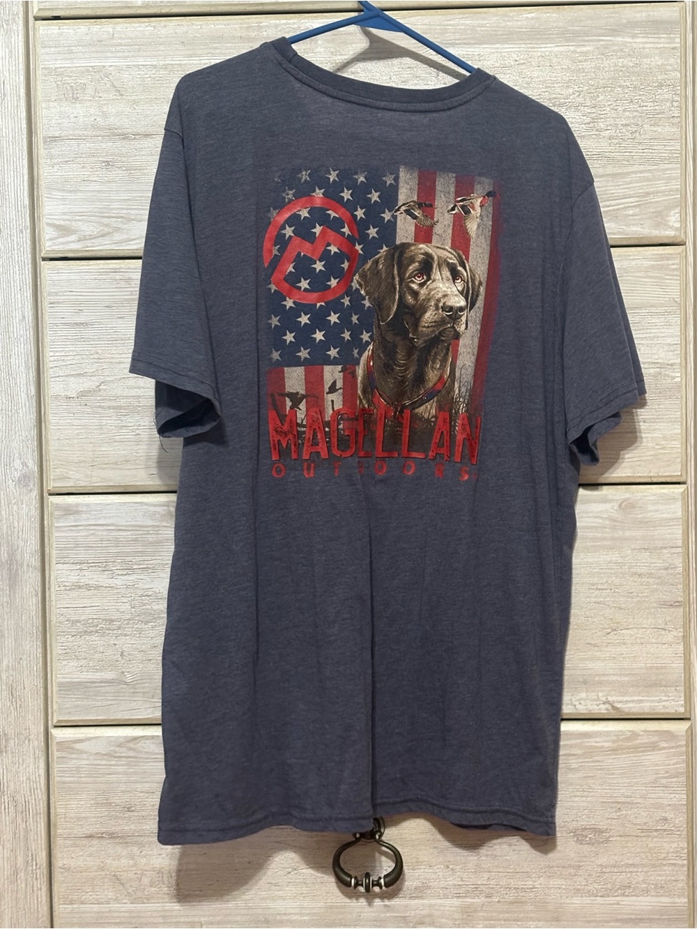 Magellan Outdoors Men's Short-Sleeve Crewneck T-Shirt - Charcoal with Red Logo